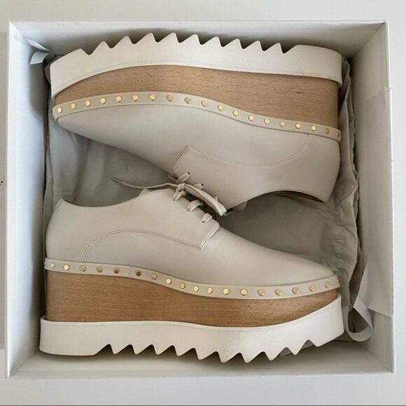 New Stella McCartney Elyse Ivory Vegan 80mmPlatform Shoes Size 40 / US 10 - Picture 5 of 15